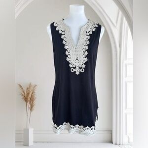INC International Concept sleeveless embroidered tunic V-neck top